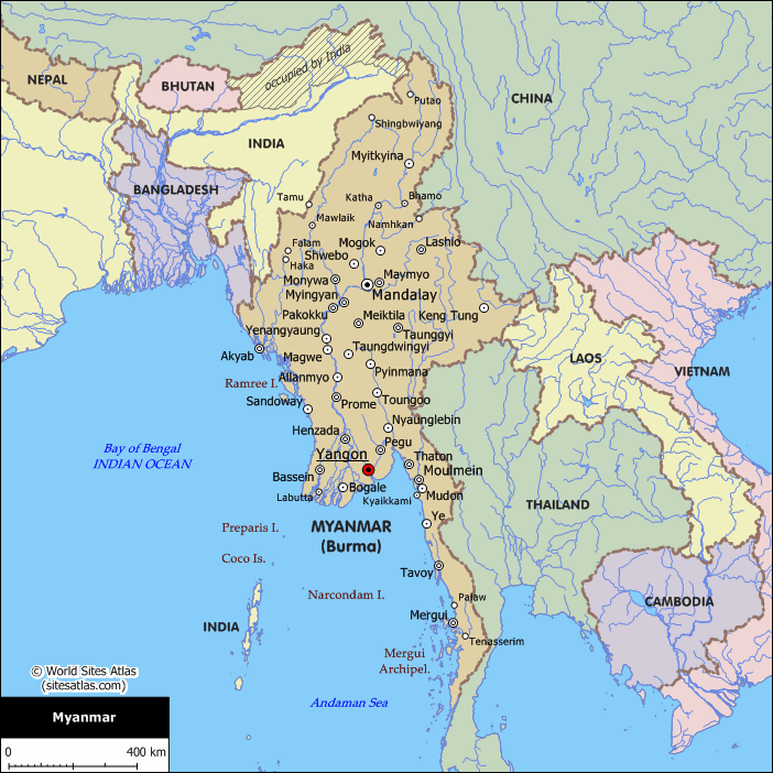 Birmanie carte